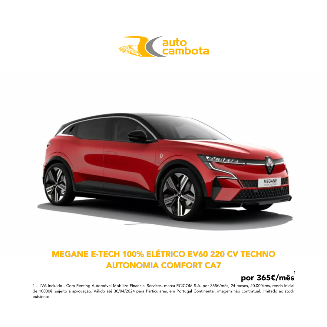 Campanha Particulares: Renault Megane E-Tech 100% Elétrico